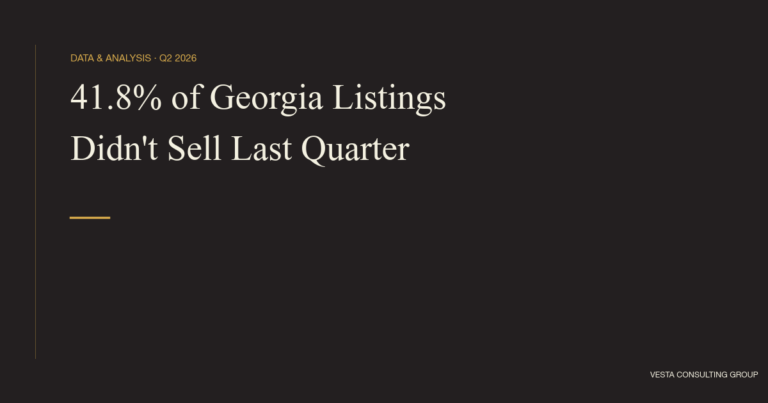 Chart-style title card reading 41.8% of Georgia listings did not sell last quarter, Q2 2026 data