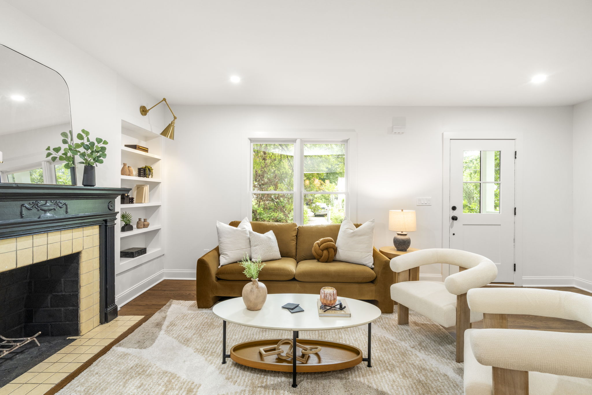 custom built-in and fireplace in renovated East Lake Atlanta home