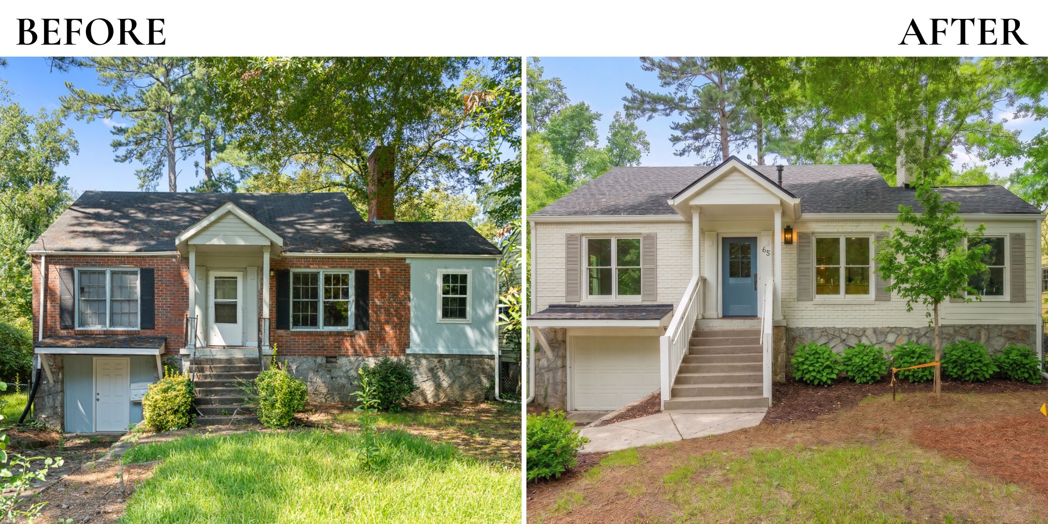 before and after transformation of Cape Cod home in East Lake Atlanta